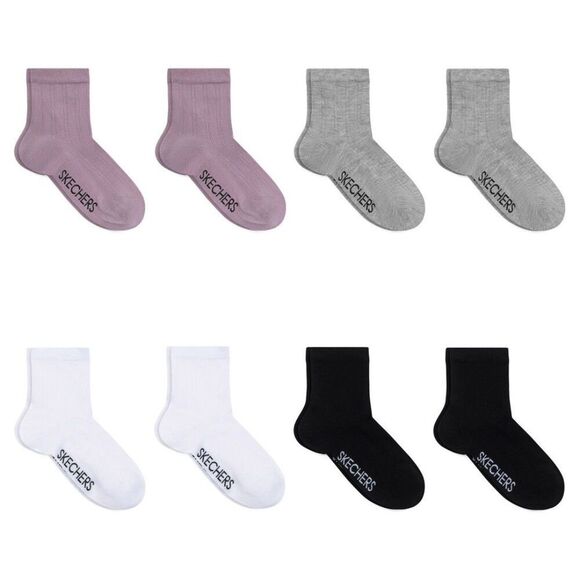 SKECHERS Anklet Socks 8 Pairs Womens Moisture Wicking Black White Gray Mauve NWT - Picture 2 of 6